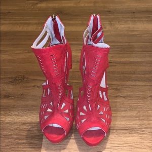 Red JustFab Sandal Heels